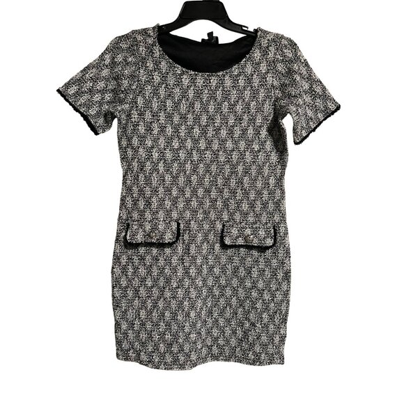Isaac Mizrahi New York Tweed Short Sleeve Dress Black/White Size Small - Picture 1 of 9